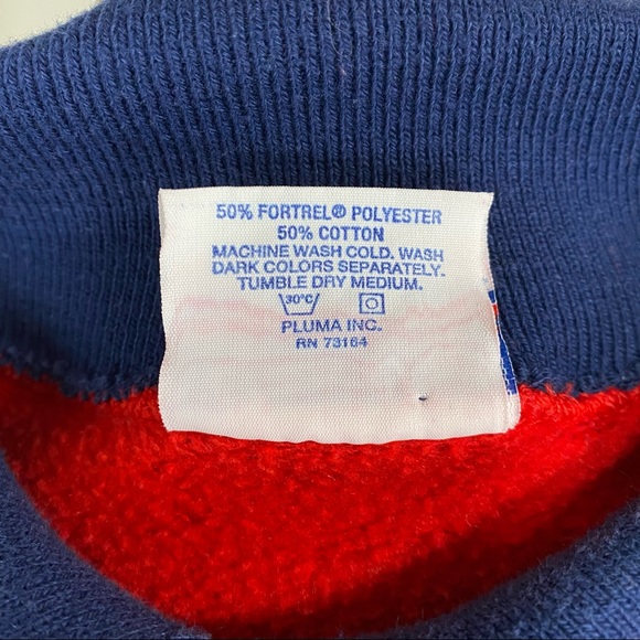 Vintage 90s Red Collared Patriotic Graphic USA Sweatshirt - Picture 10 of 12